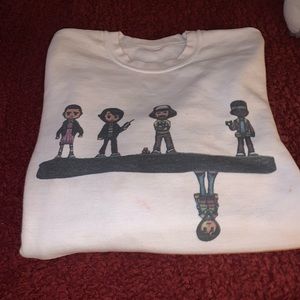Kids size M, custom made “Stranger Things” sweat shirt.